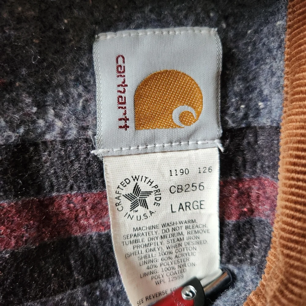 Carhartt Vintage Shooting Jacket Men L Corduroy Hunting Patches Blanket Lined - Picture 5 of 14